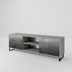 TESSELATED GRAYISH Mueble de TV de 2 Puertas en Acabado Gris