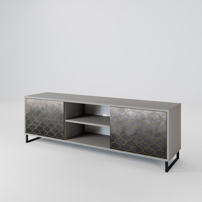 TESSELATED GRAYISH Mueble de TV de 2 Puertas