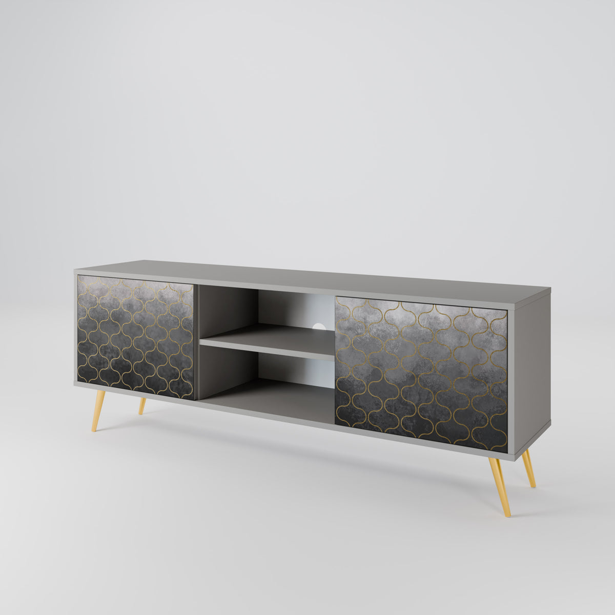 TESSELATED GRAYISH Mueble de TV de 2 Puertas