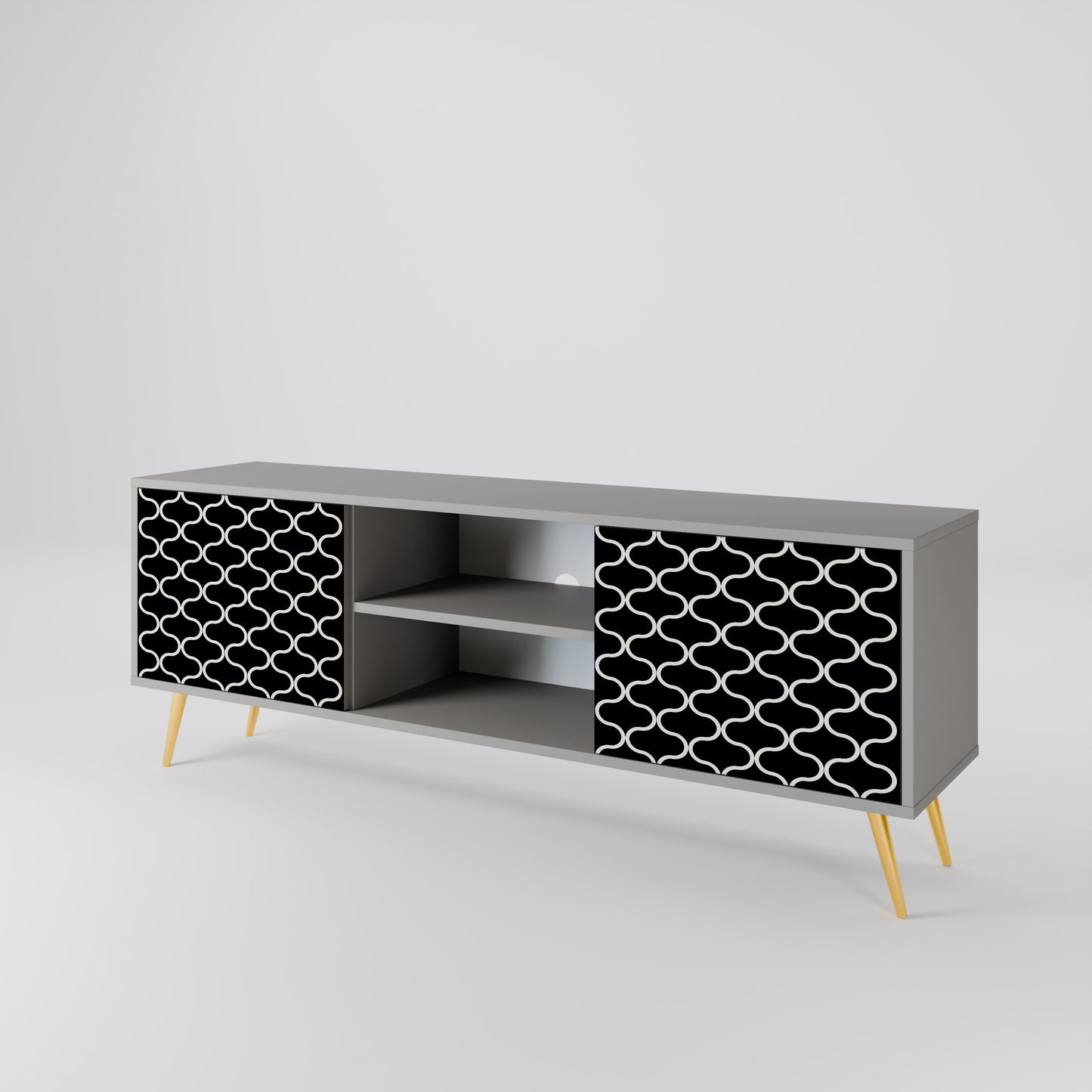 TESSELATED BLACKNESS Mueble de TV de 2 Puertas