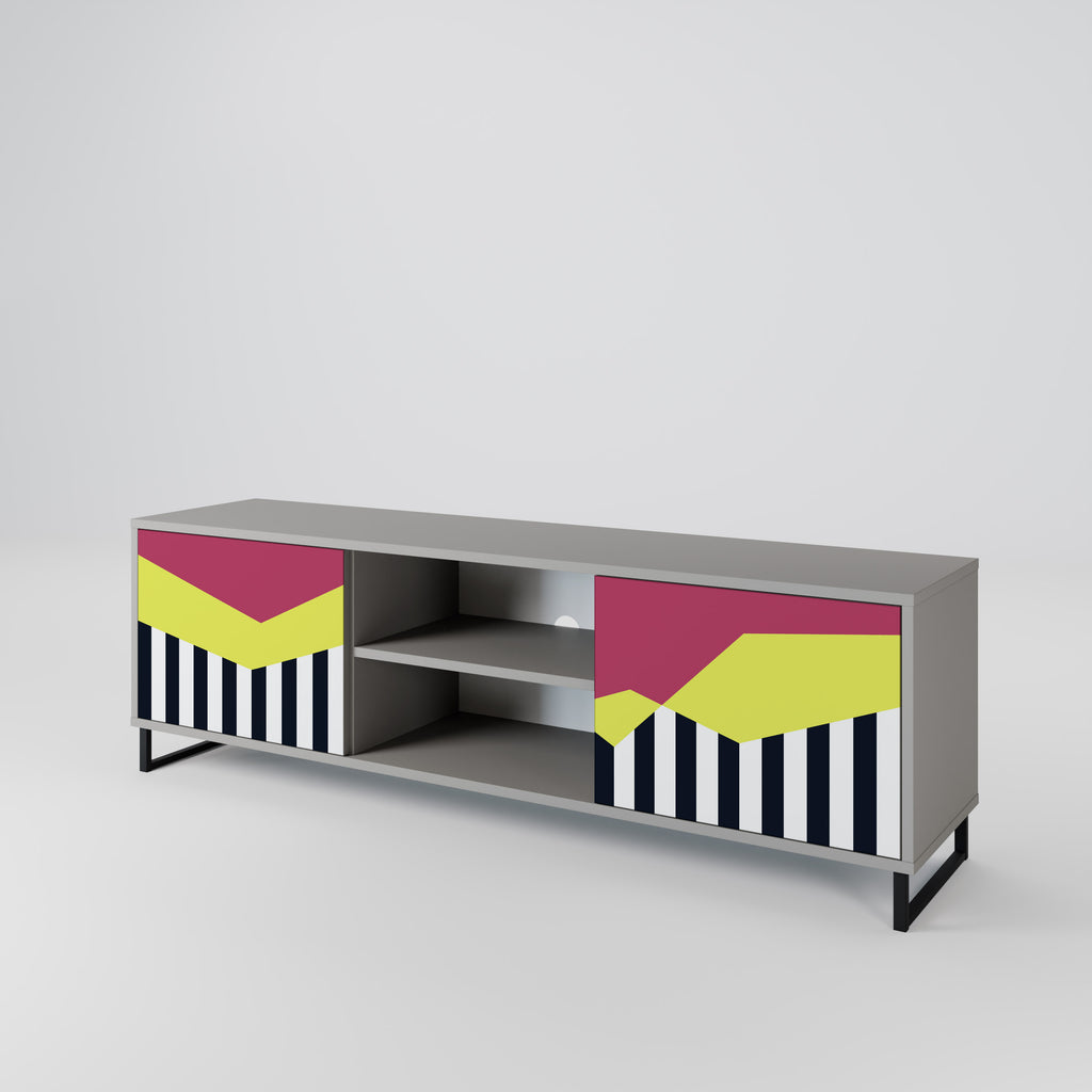 Mueble de TV PIANO FANTASY de 2 puertas en acabado gris