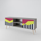 PIANO FANTASY 2-Door TV Stand in Grey Finish