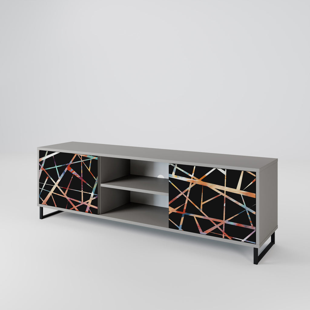 Mueble de TV de 2 puertas POLYGON VERVE en acabado gris