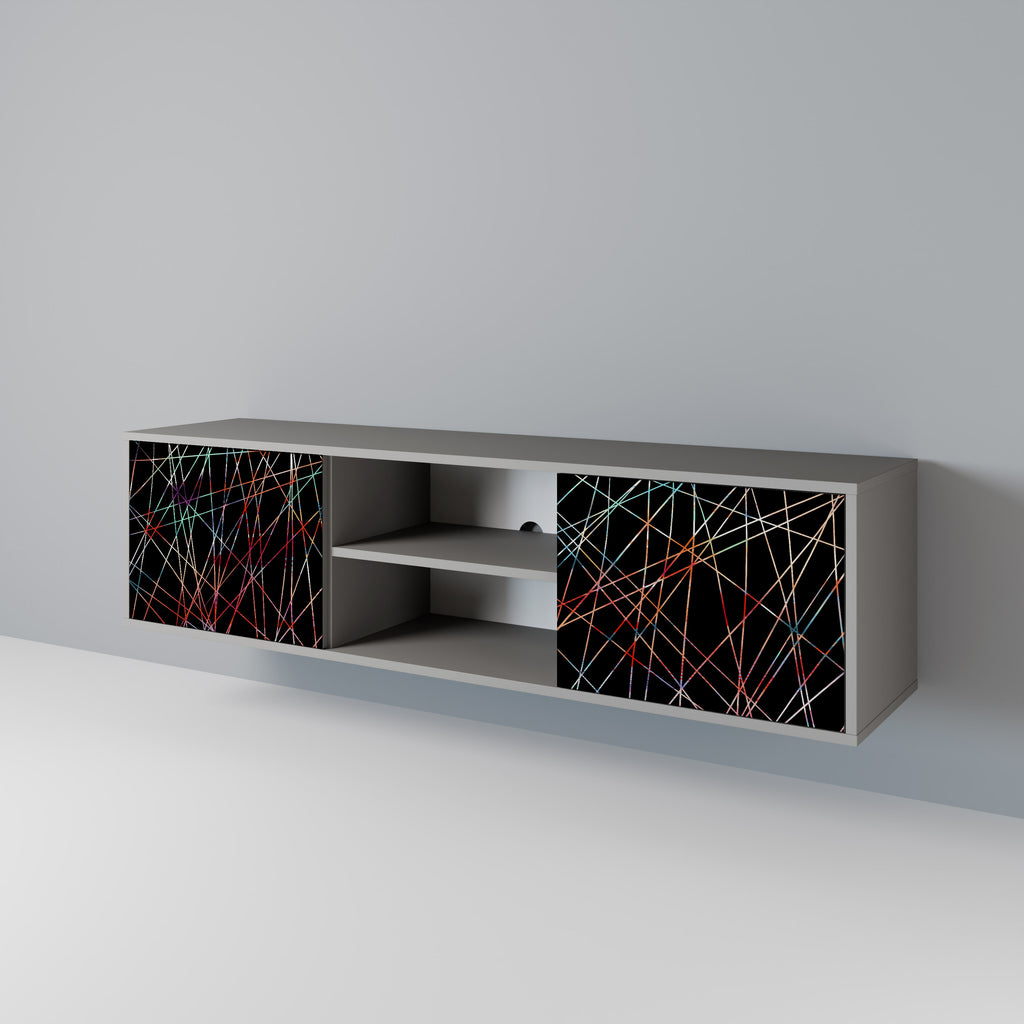 Mueble de TV de 2 puertas LUMINOUS SNARE en acabado gris