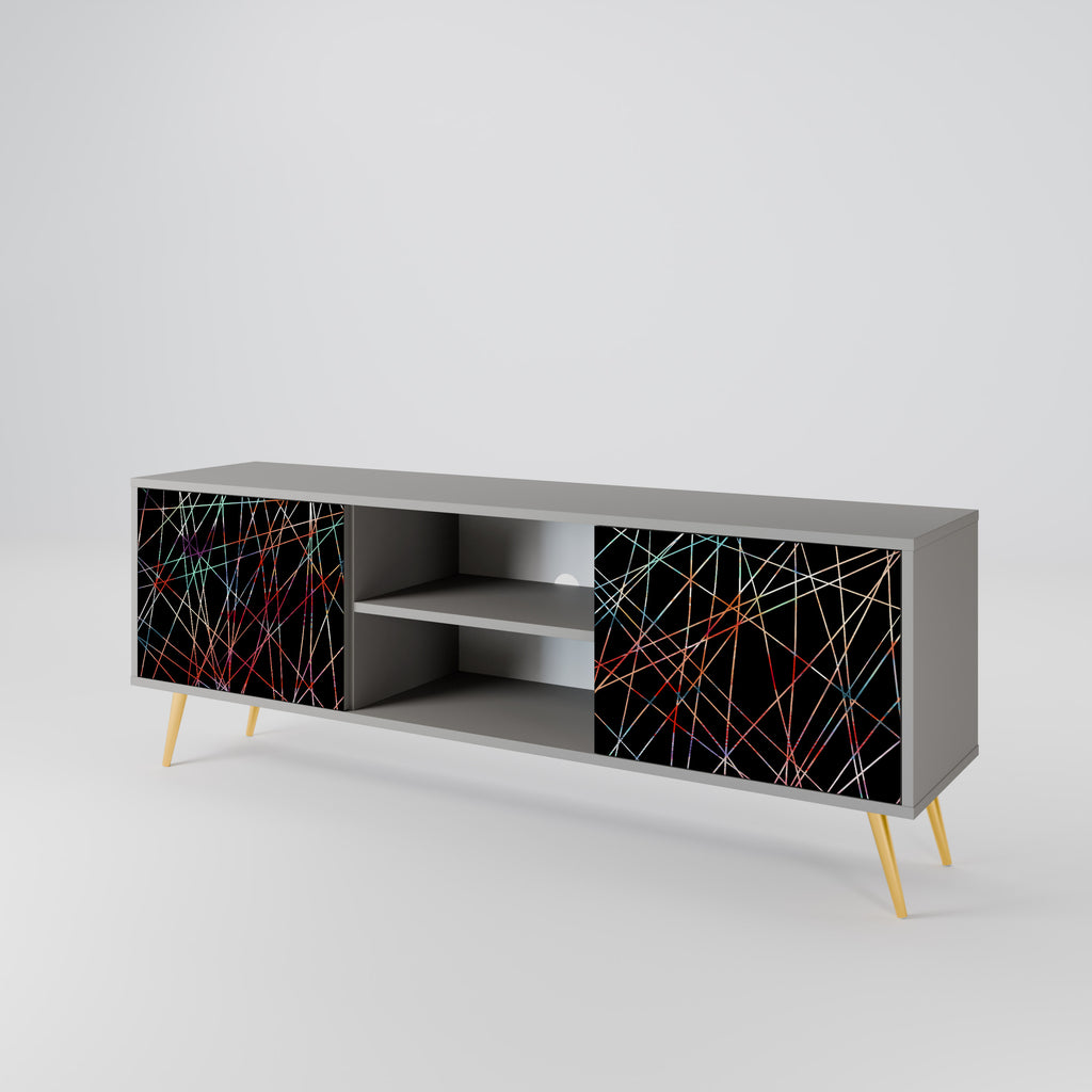 Mueble de TV de 2 puertas LUMINOUS SNARE en acabado gris