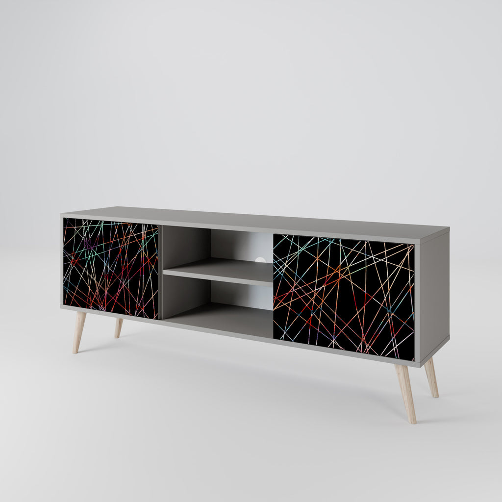 Mueble de TV de 2 puertas LUMINOUS SNARE en acabado gris