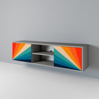 PRISM CONCUSSION Mueble de TV de 2 Puertas en Acabado Gris