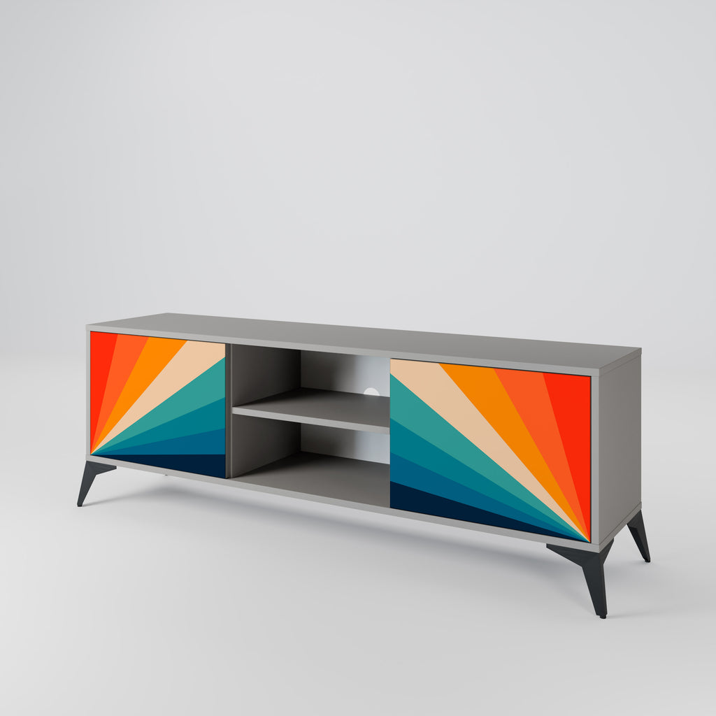 Mueble de TV PRISM CONCUSSION de 2 puertas en acabado gris