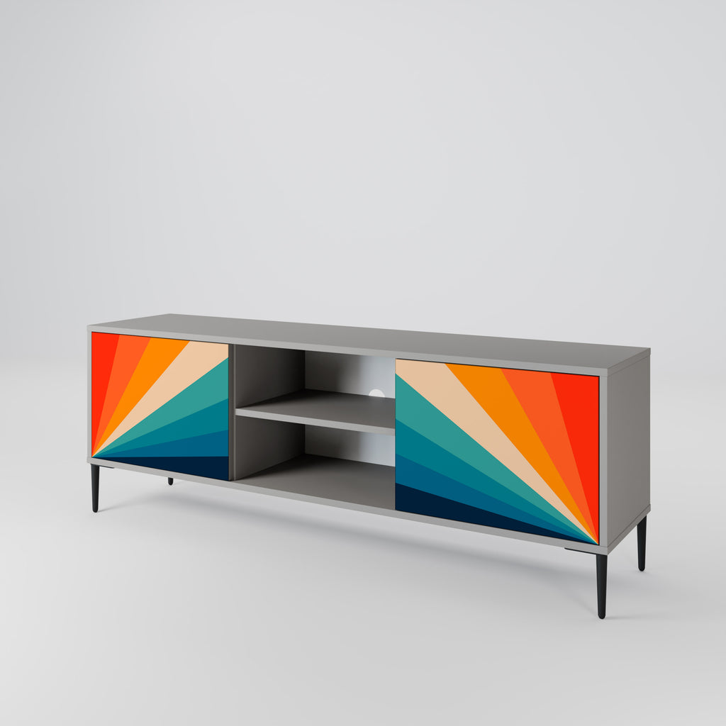 Mueble de TV PRISM CONCUSSION de 2 puertas en acabado gris