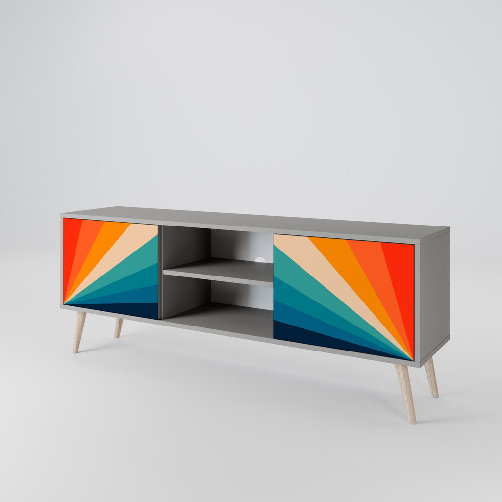 Mueble de TV PRISM CONCUSSION de 2 puertas en acabado gris