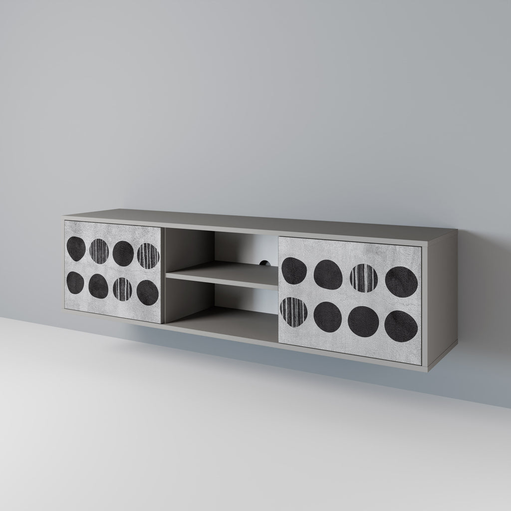 Mueble de TV de 2 puertas GHOSTLY GRADIENTS en acabado gris