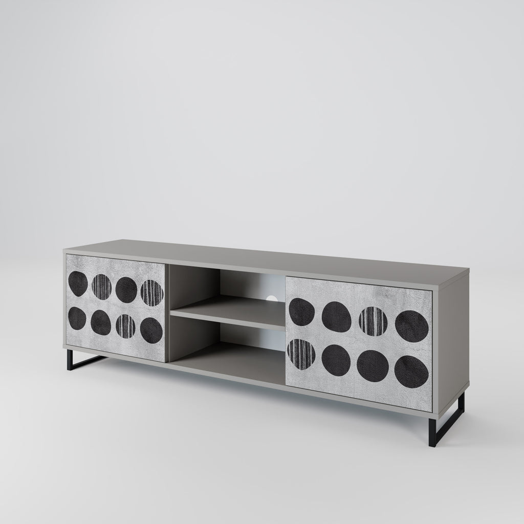 Mueble de TV de 2 puertas GHOSTLY GRADIENTS en acabado gris