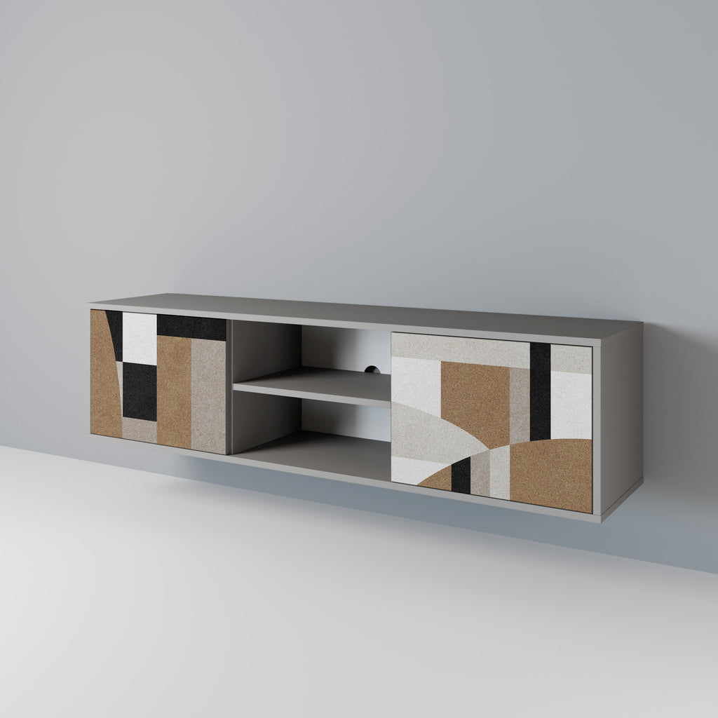 Mueble de TV de 2 puertas DELICATE MEMENTO en acabado gris