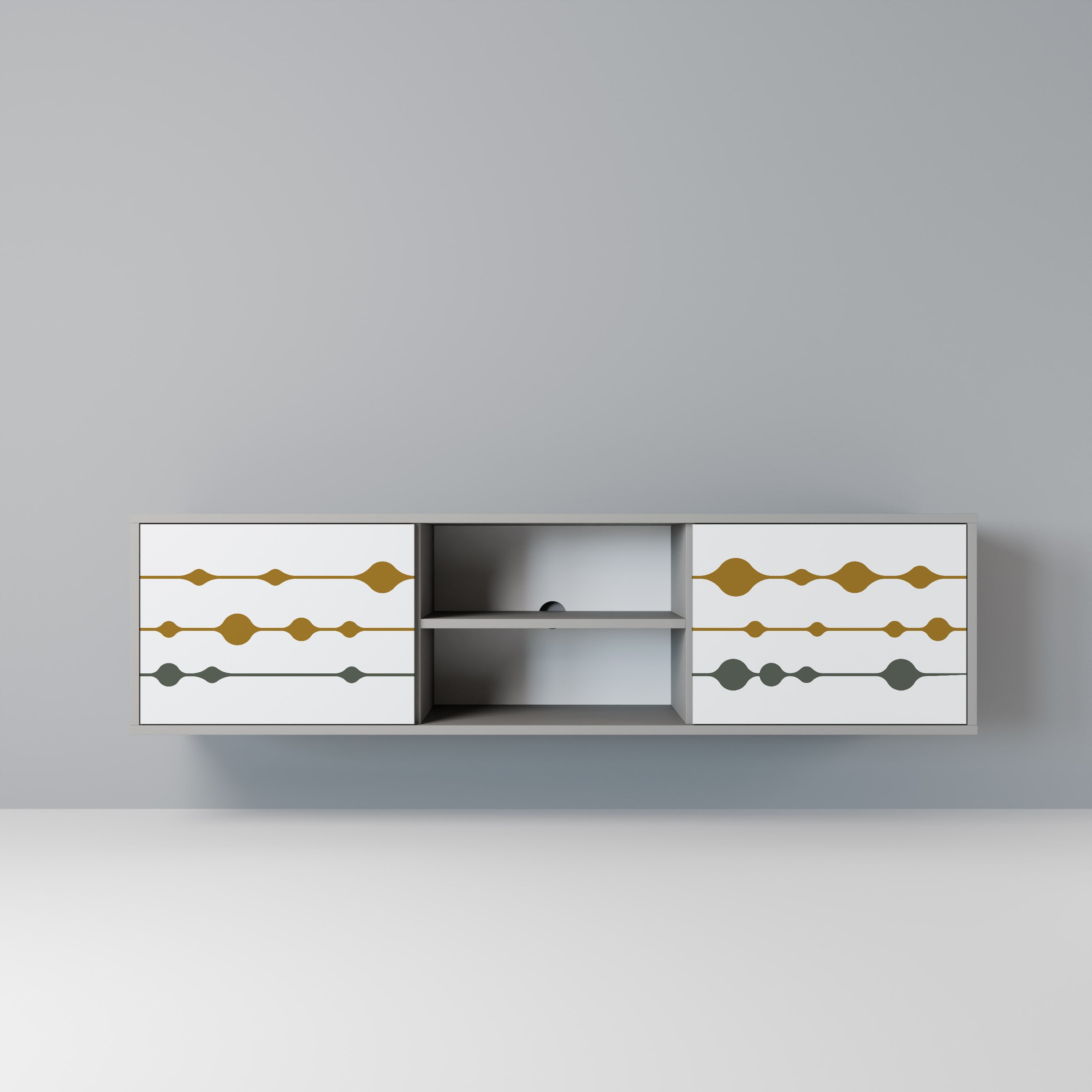 Mueble de TV de 2 puertas VIVID TONE en acabado gris