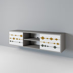 VIVID TONE Mueble de TV de 2 Puertas en Acabado Gris