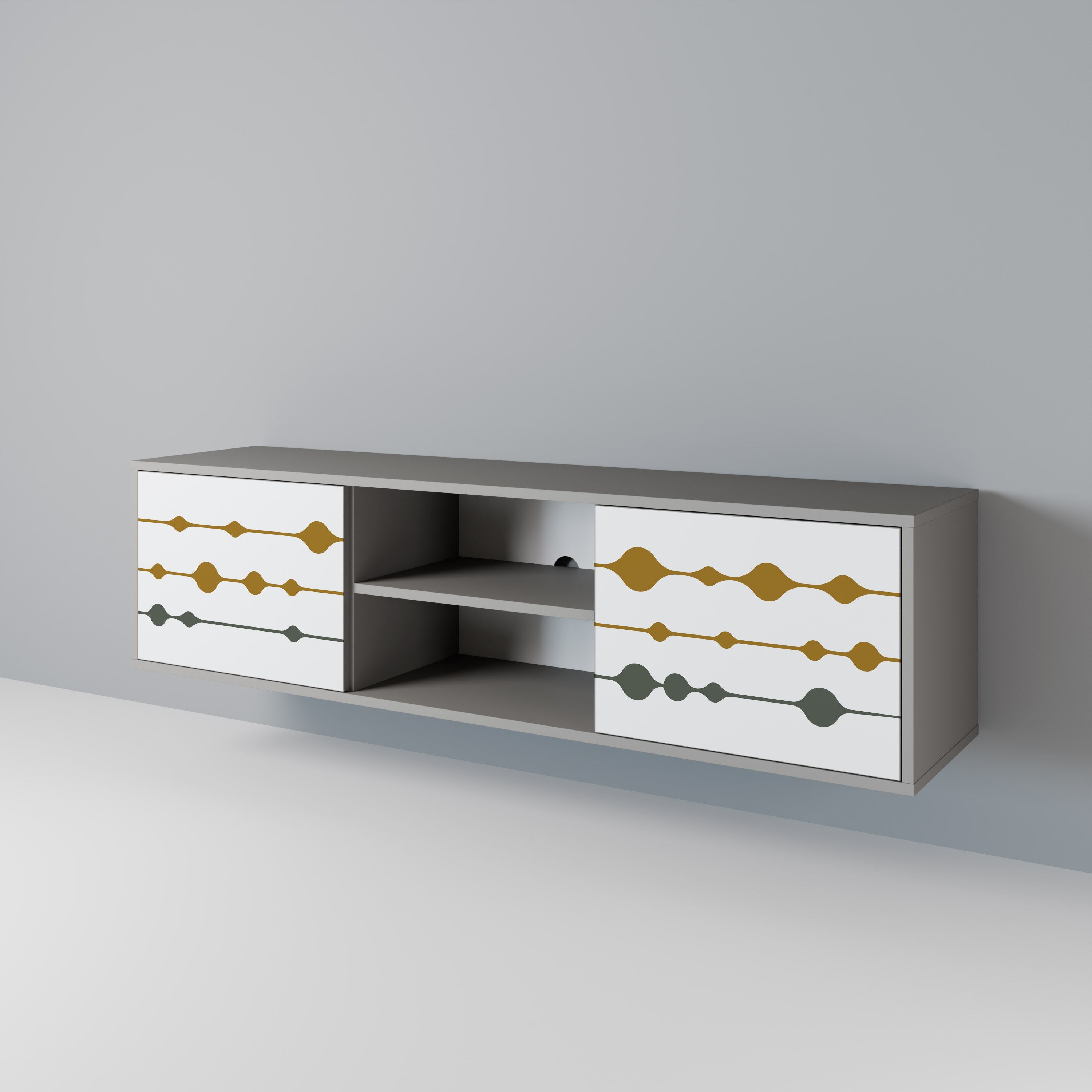 Mueble de TV de 2 puertas VIVID TONE en acabado gris