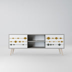 VIVID TONE Mueble de TV de 2 Puertas en Acabado Gris