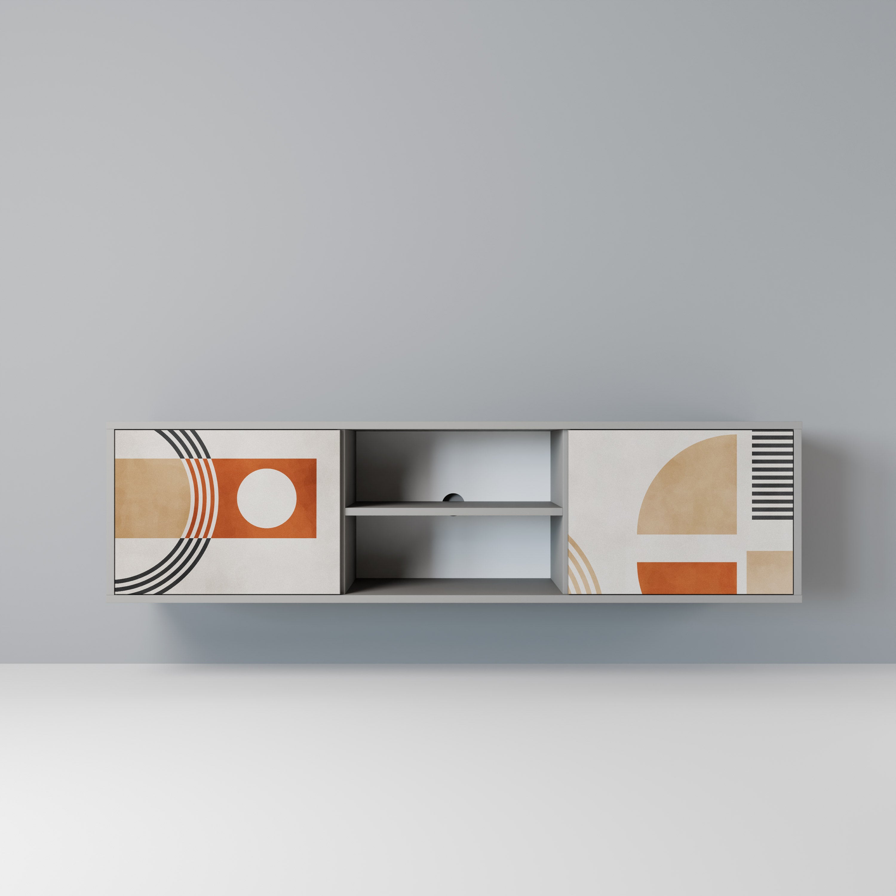 Mueble de TV de 2 puertas SPACE AROUND en acabado gris