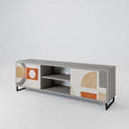 SPACE AROUND Mueble de TV de 2 Puertas en Acabado Gris