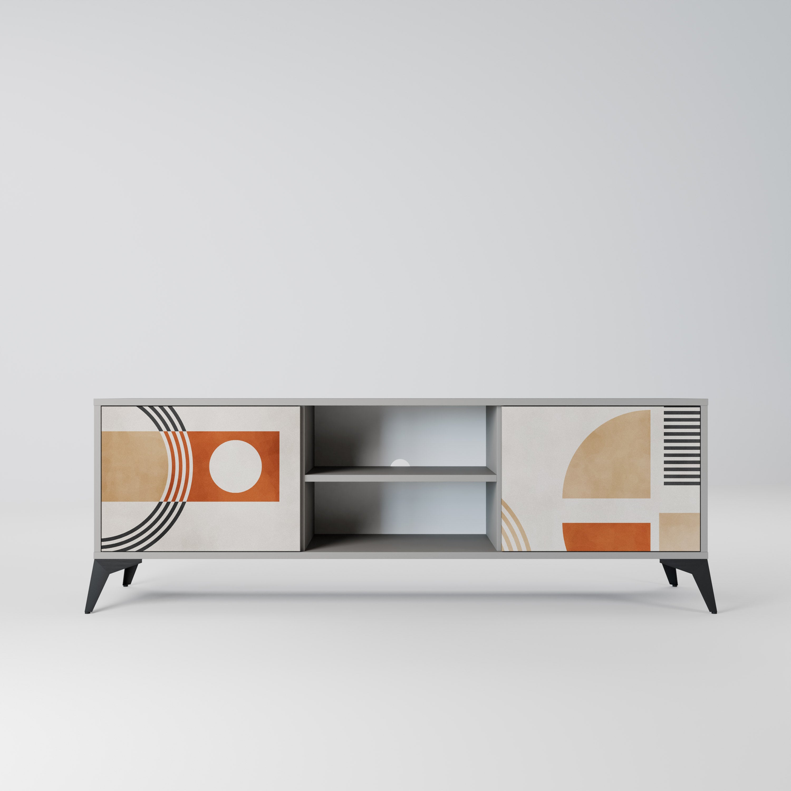 Mueble de TV de 2 puertas SPACE AROUND en acabado gris