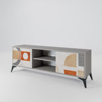 SPACE AROUND Mueble de TV de 2 Puertas en Acabado Gris