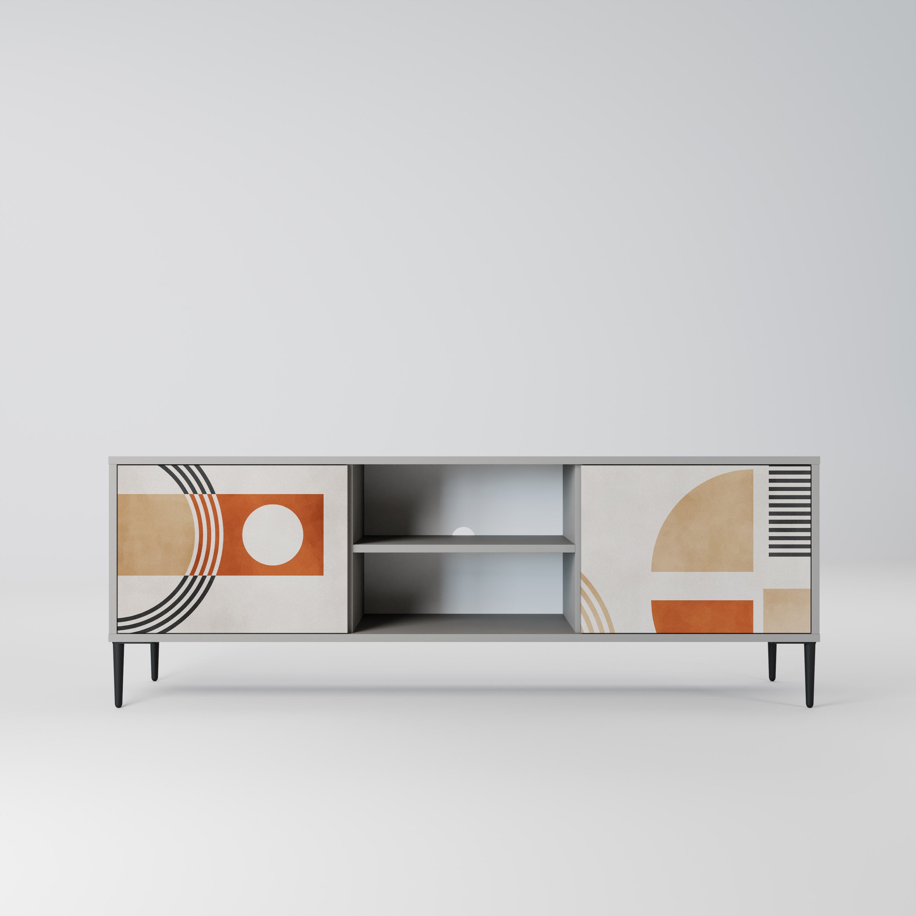 Mueble de TV de 2 puertas SPACE AROUND en acabado gris