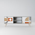 CIRCLE RHYTM Mueble de TV de 2 Puertas en Acabado Gris