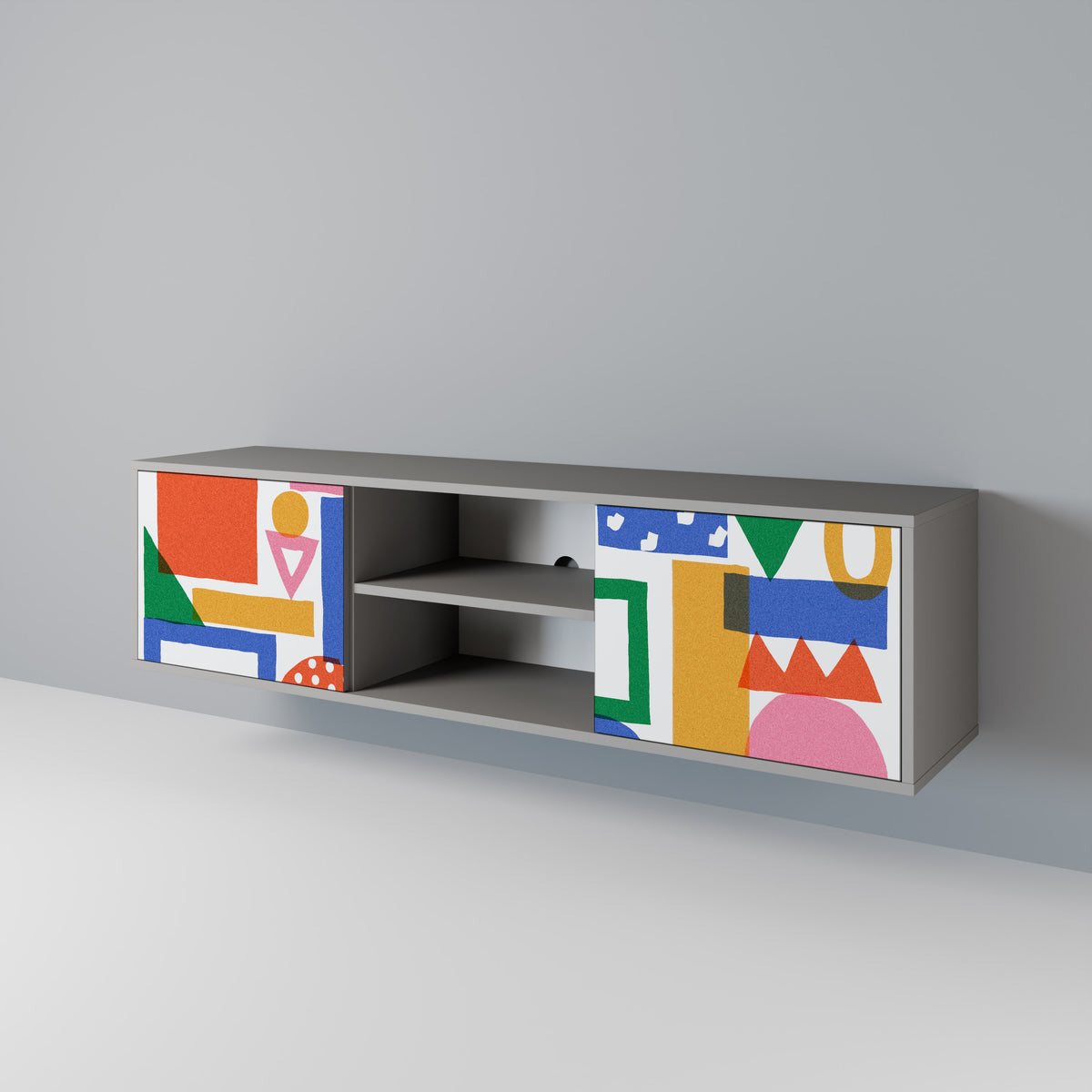 GEOMETRIC GLIMMER Mueble de TV de 2 Puertas