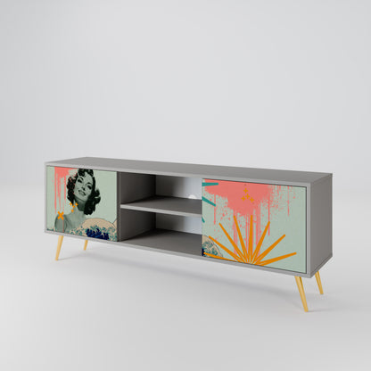 KANAGAWA BEAUTY Mueble de TV de 2 Puertas