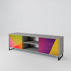 VIVID GEOMETRY Mueble de TV de 2 Puertas en Acabado Gris