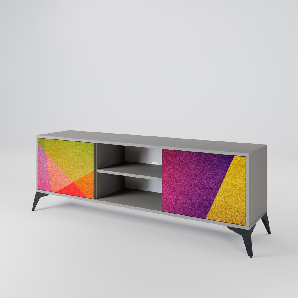 Mueble de TV de 2 puertas VIVID GEOMETRY en acabado gris