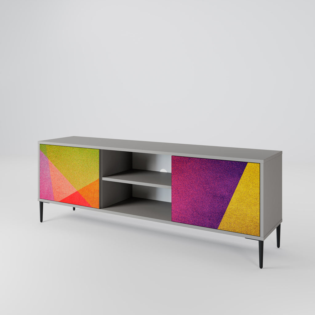 Mueble de TV de 2 puertas VIVID GEOMETRY en acabado gris