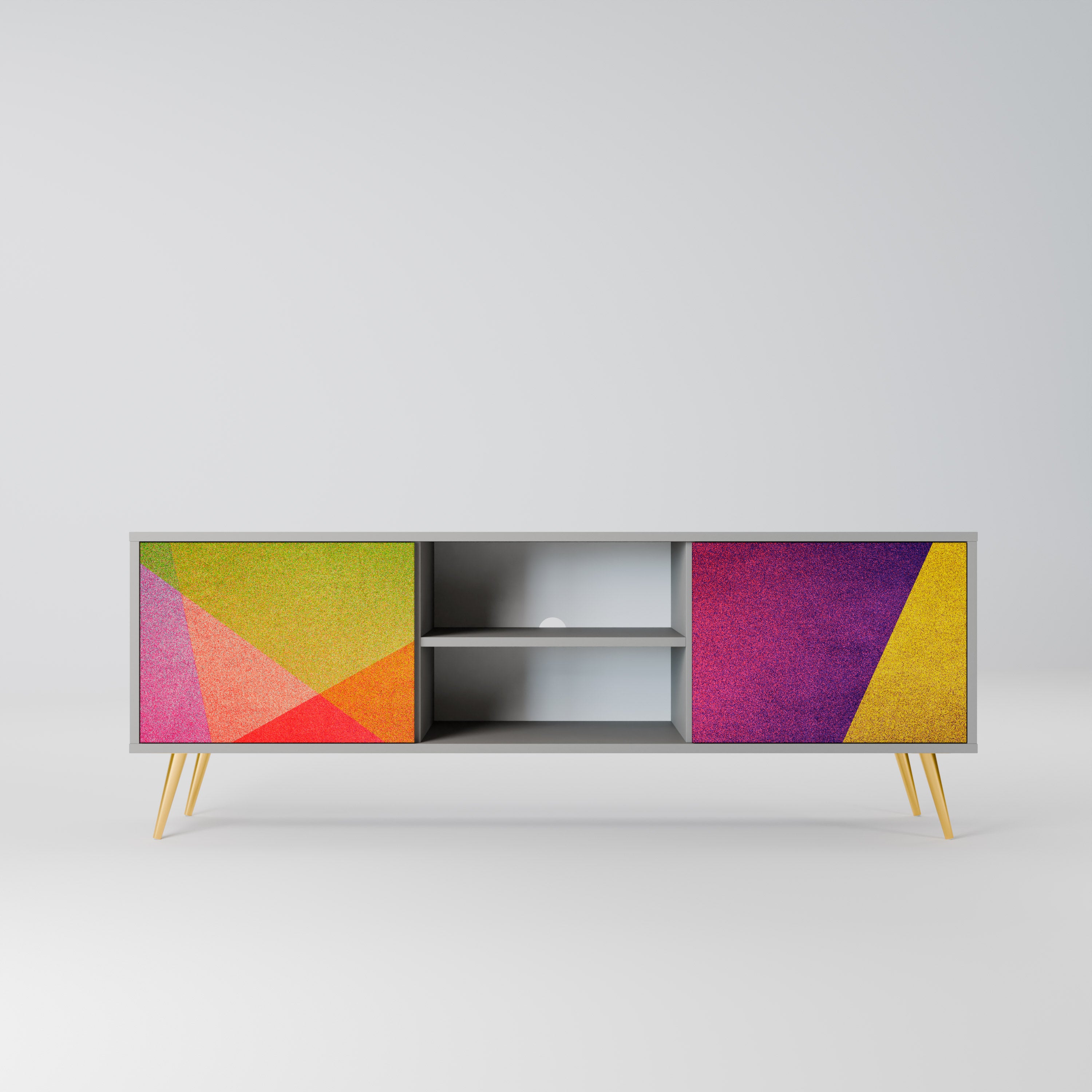 Mueble de TV de 2 puertas VIVID GEOMETRY en acabado gris