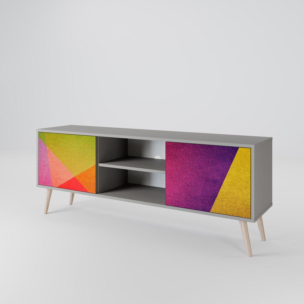 Mueble de TV de 2 puertas VIVID GEOMETRY en acabado gris