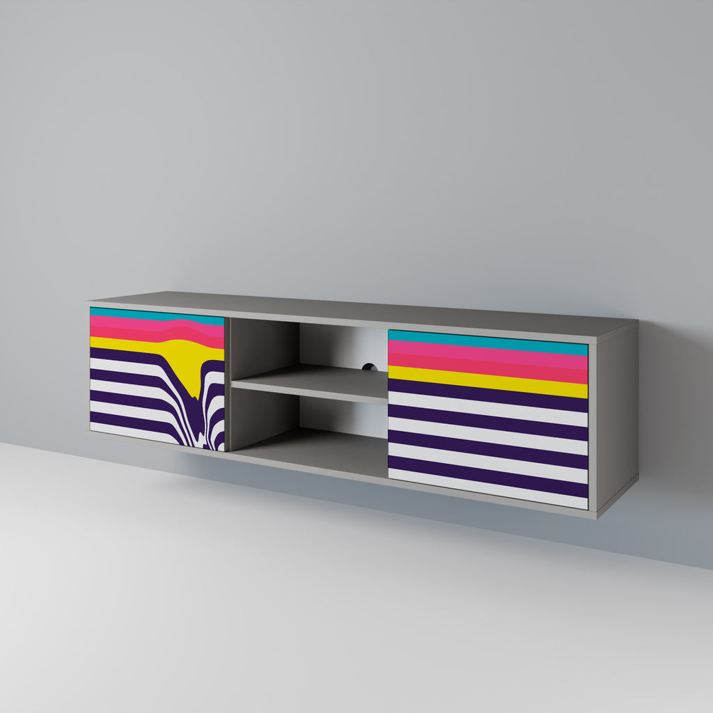 Mueble de TV TONE COLLAPSE de 2 puertas con acabado gris