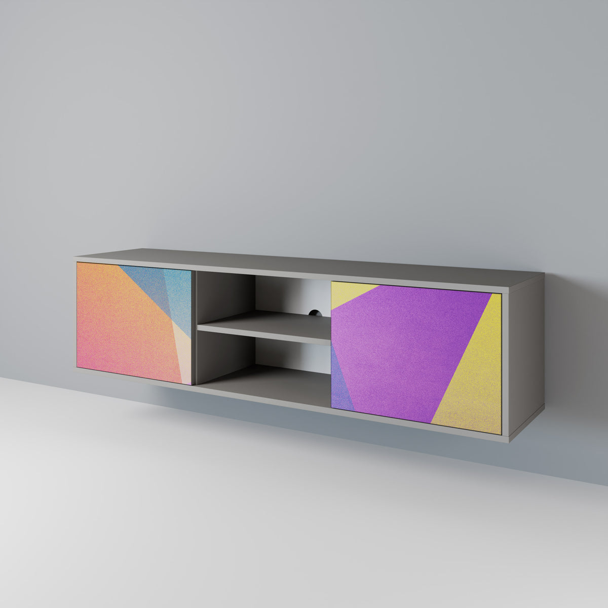 BRIGHT GEOMETRY Mueble de TV de 2 Puertas