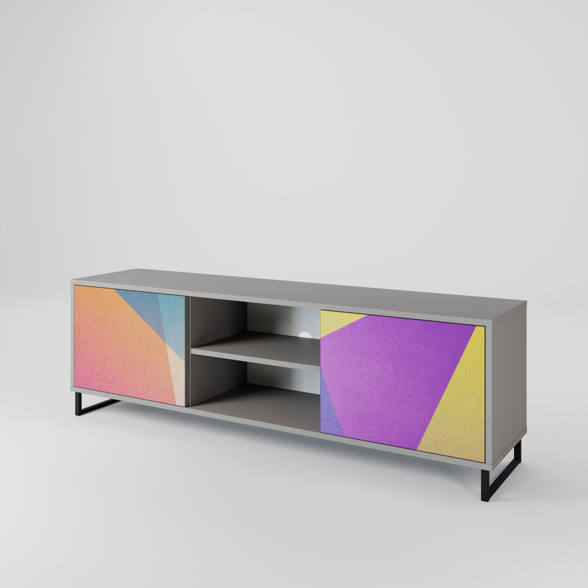 BRIGHT GEOMETRY Mueble de TV de 2 Puertas