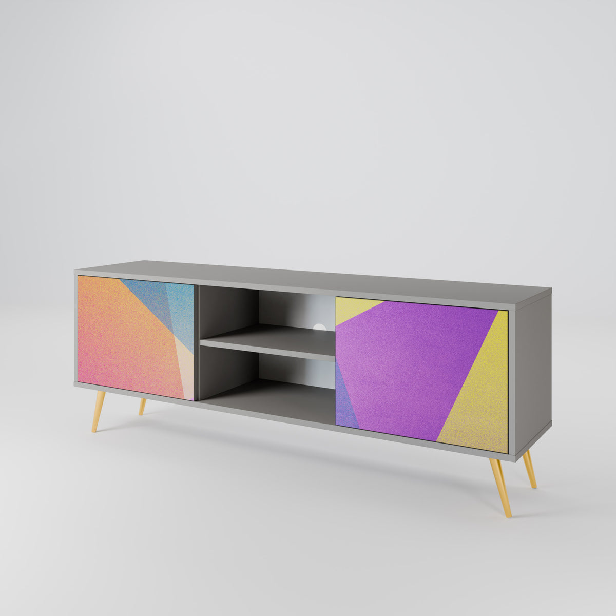 BRIGHT GEOMETRY Mueble de TV de 2 Puertas