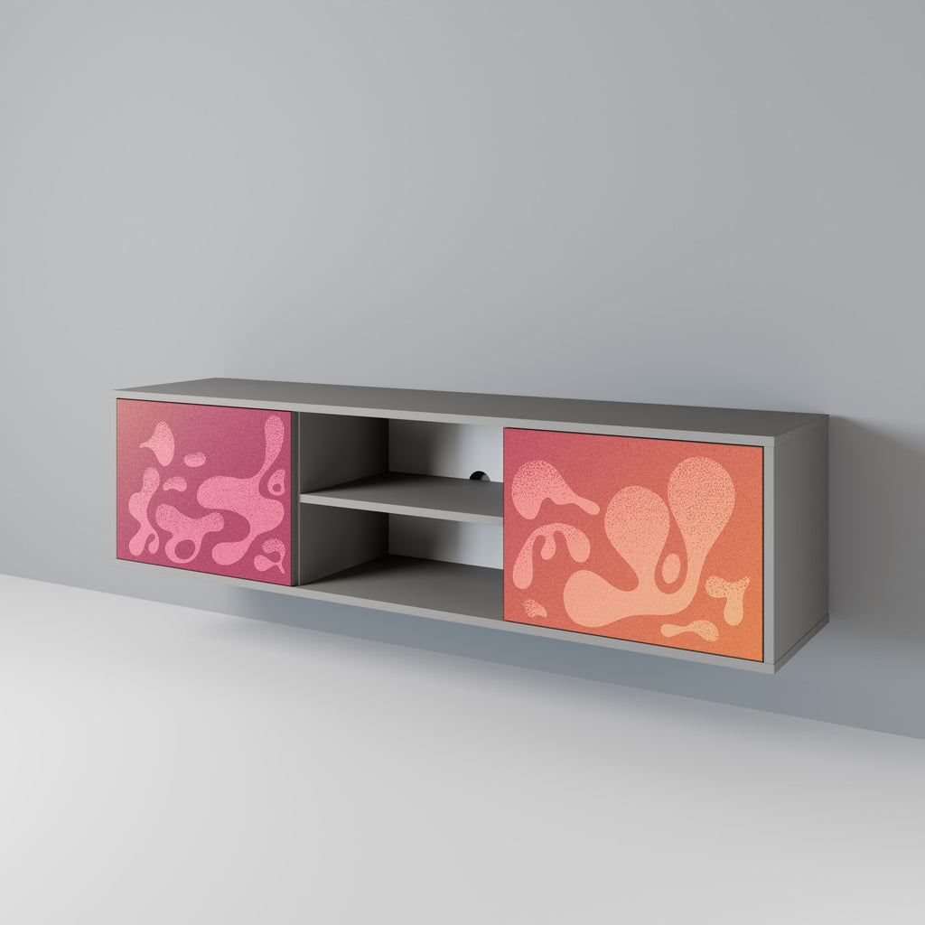 Mueble de TV IRREGULAR PINK de 2 puertas en acabado gris