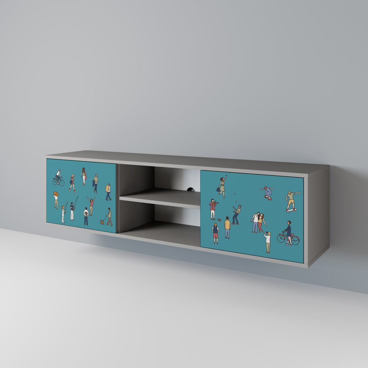 COLLECTIVE STREAM Mueble de TV de 2 Puertas