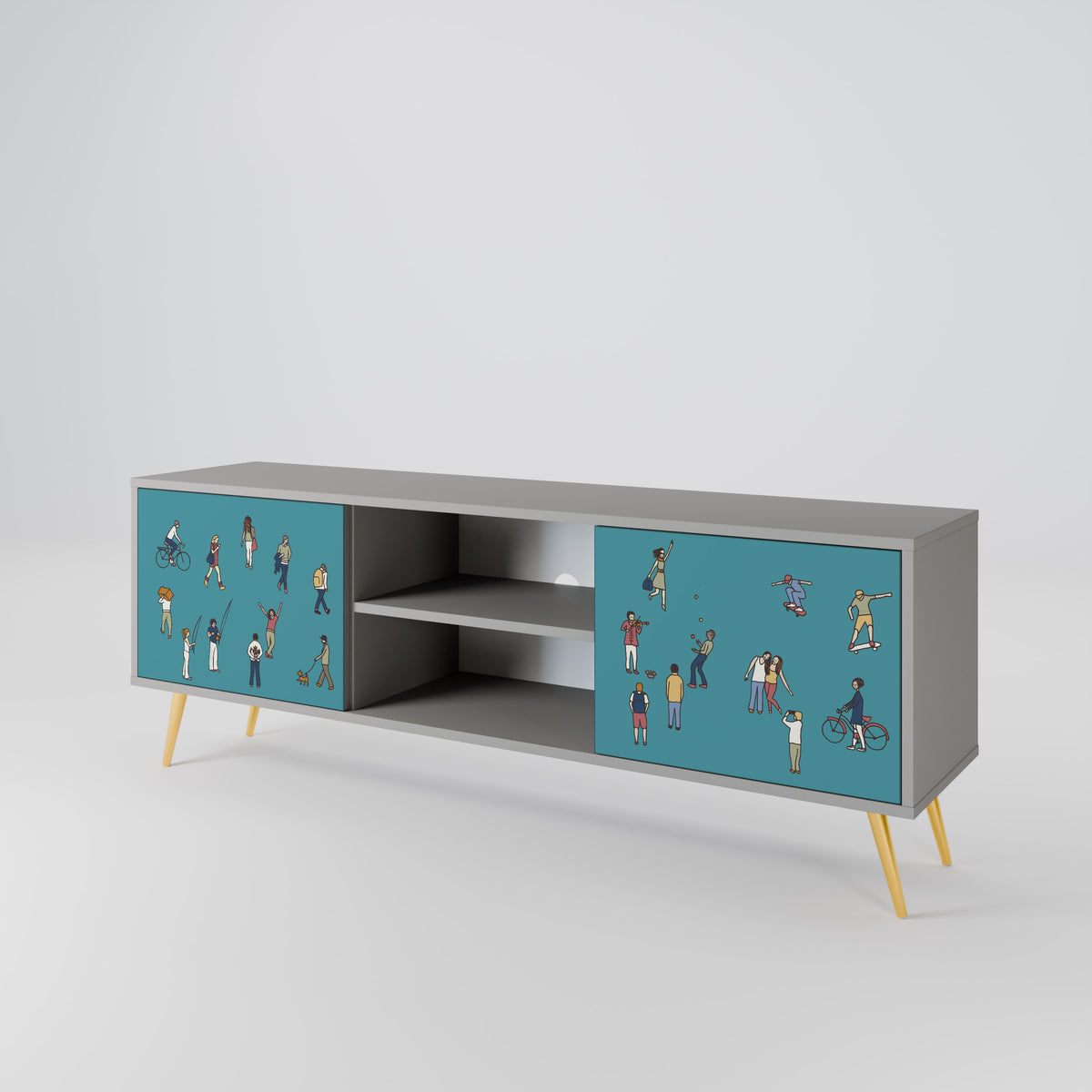 COLLECTIVE STREAM Mueble de TV de 2 Puertas