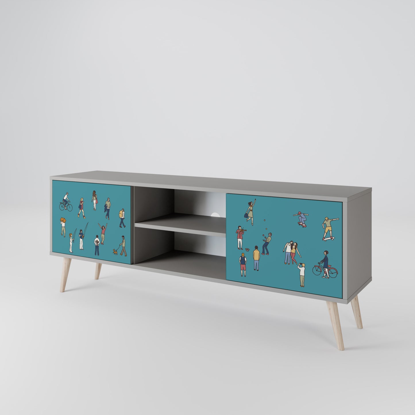 COLLECTIVE STREAM Mueble de TV de 2 Puertas