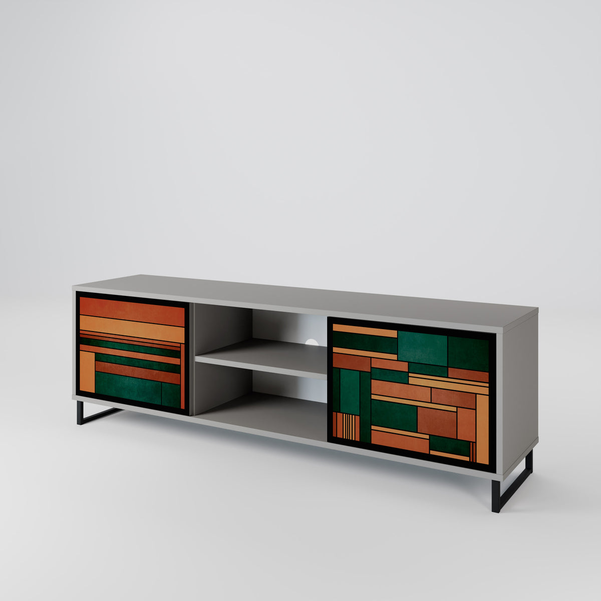 EARTHY FIGURES Mueble de TV de 2 Puertas