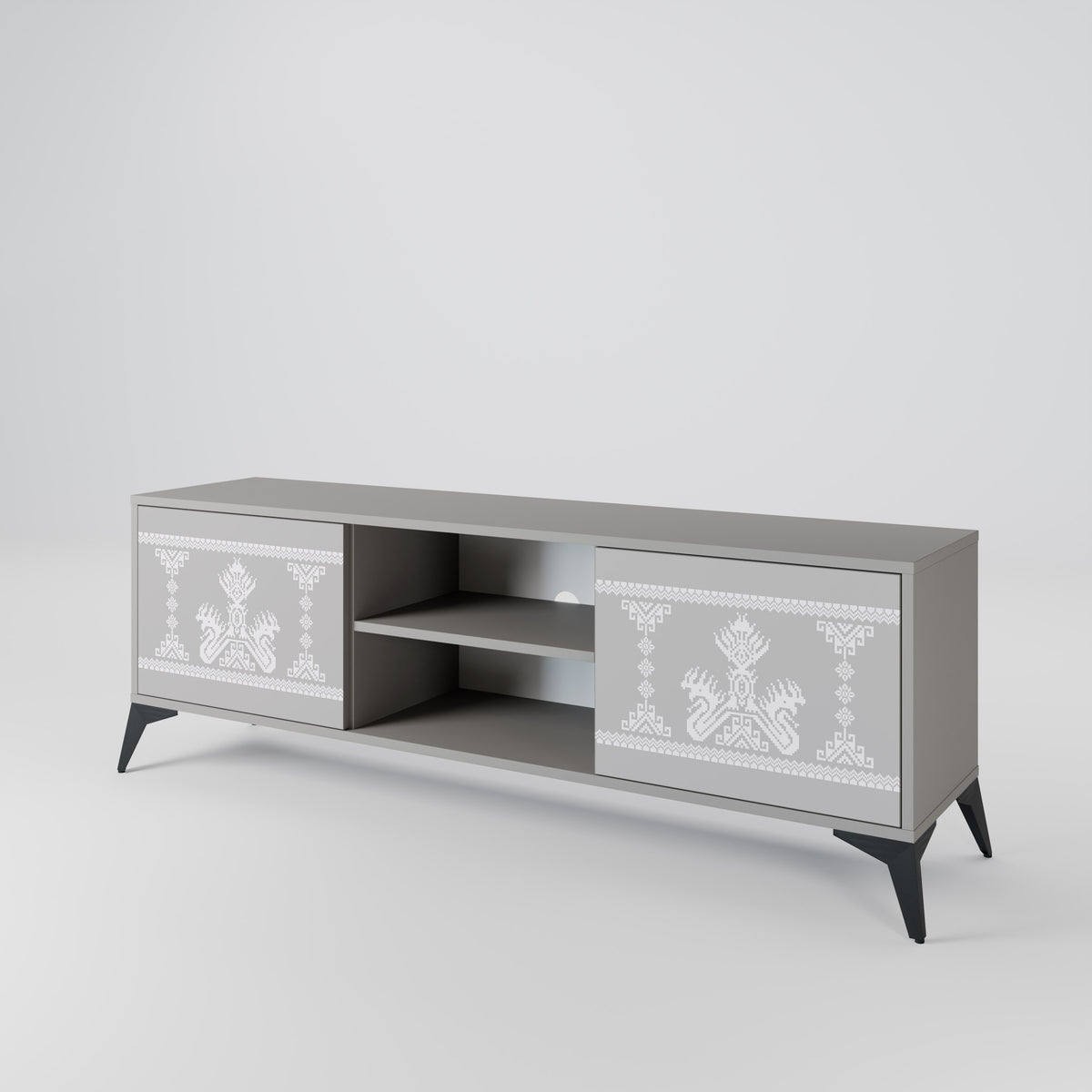 THAI GRAY Mueble de TV de 2 Puertas