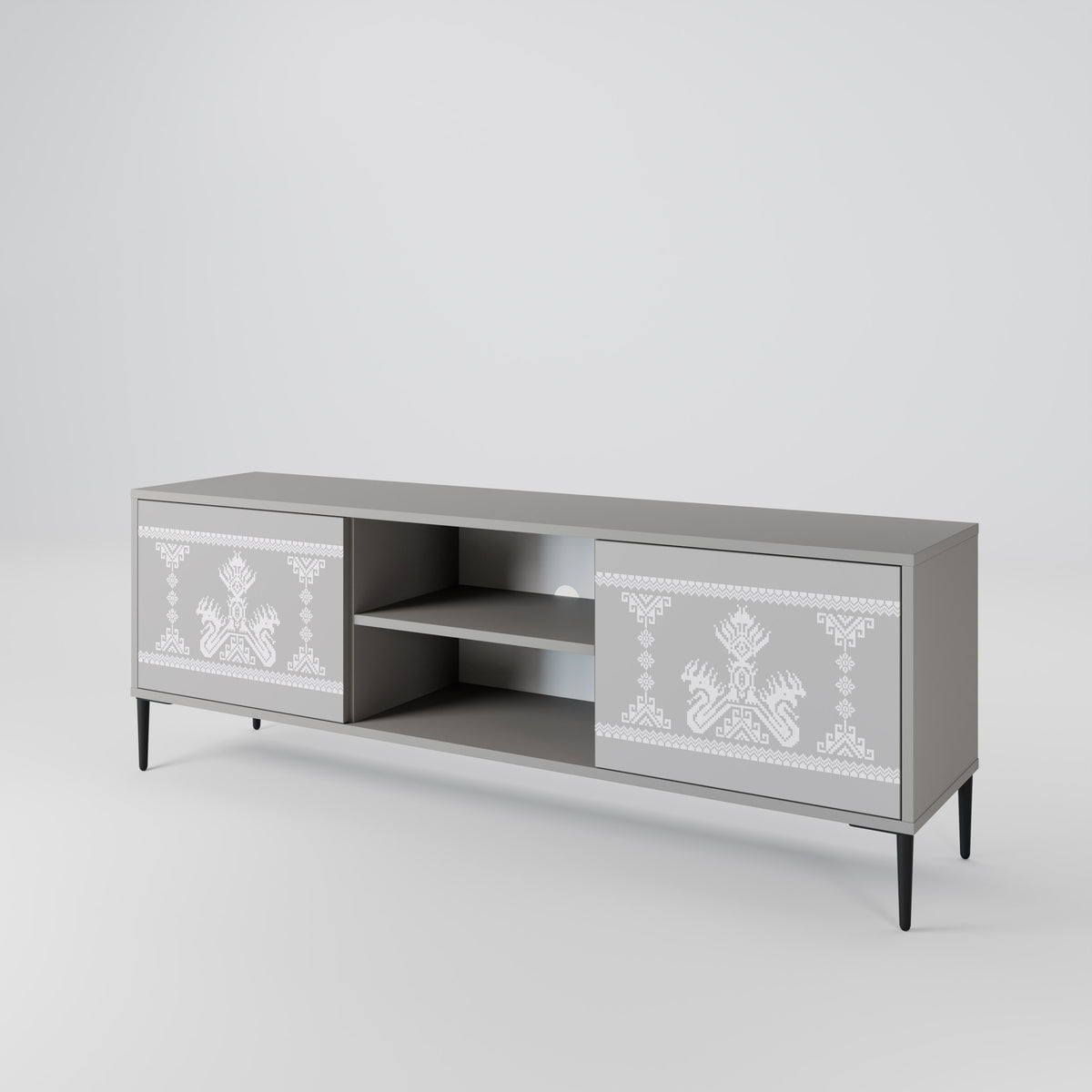 THAI GRAY Mueble de TV de 2 Puertas