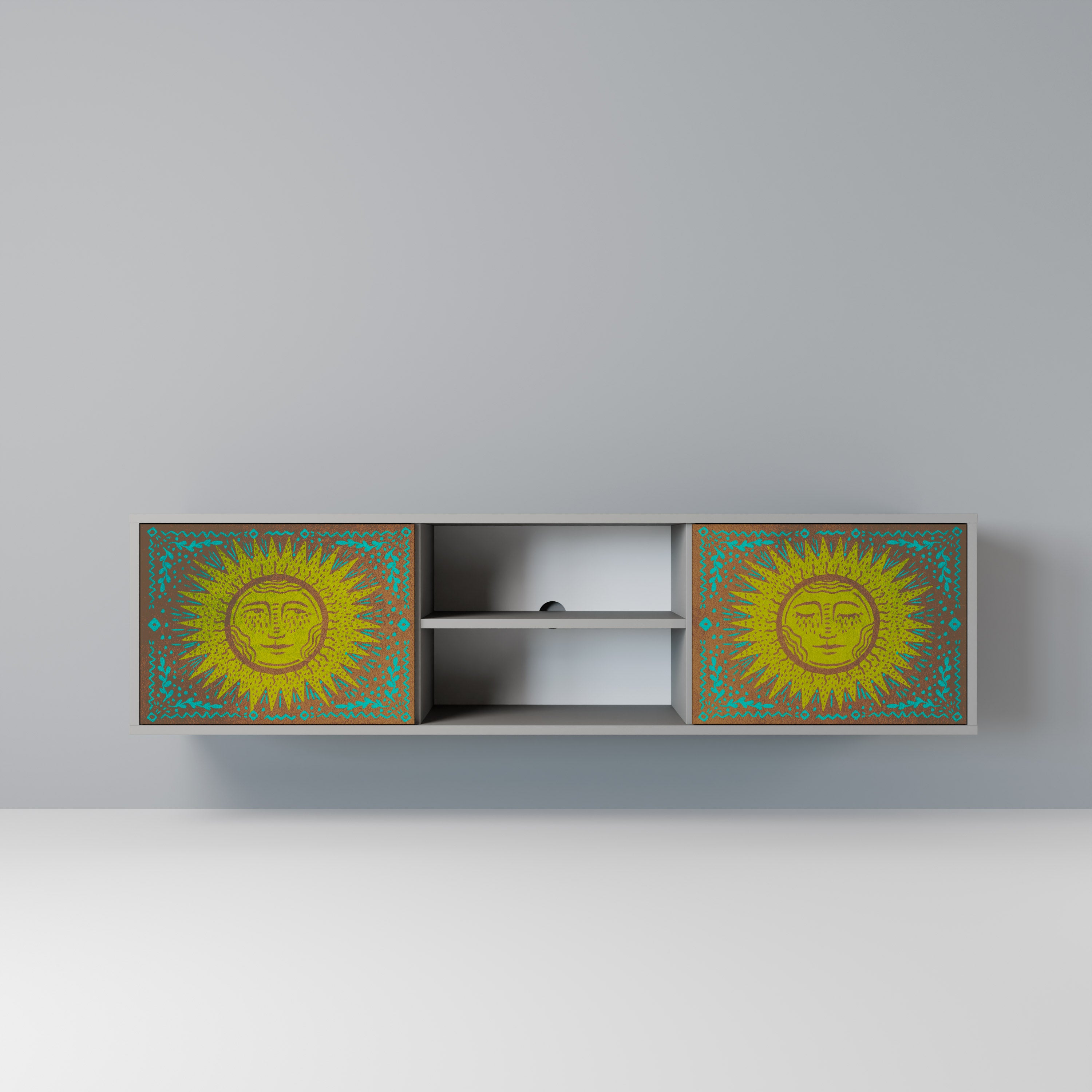 Mueble de TV de 2 puertas SUNSHINE EULOGY en acabado gris