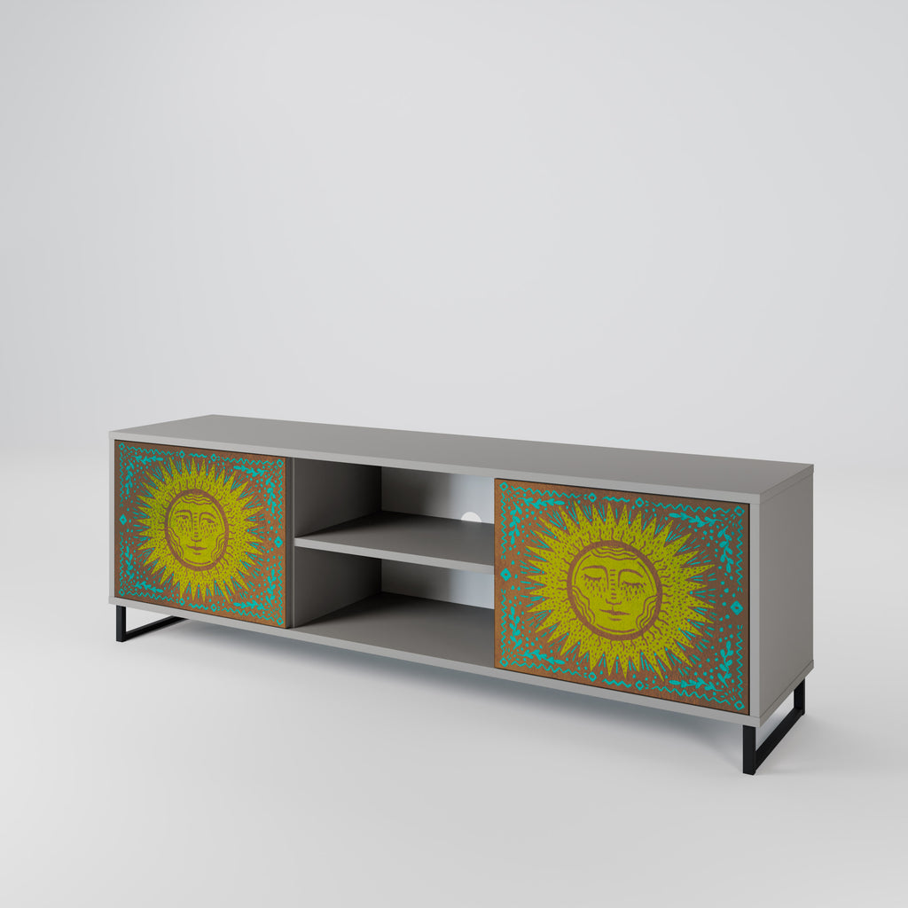 Mueble de TV de 2 puertas SUNSHINE EULOGY en acabado gris