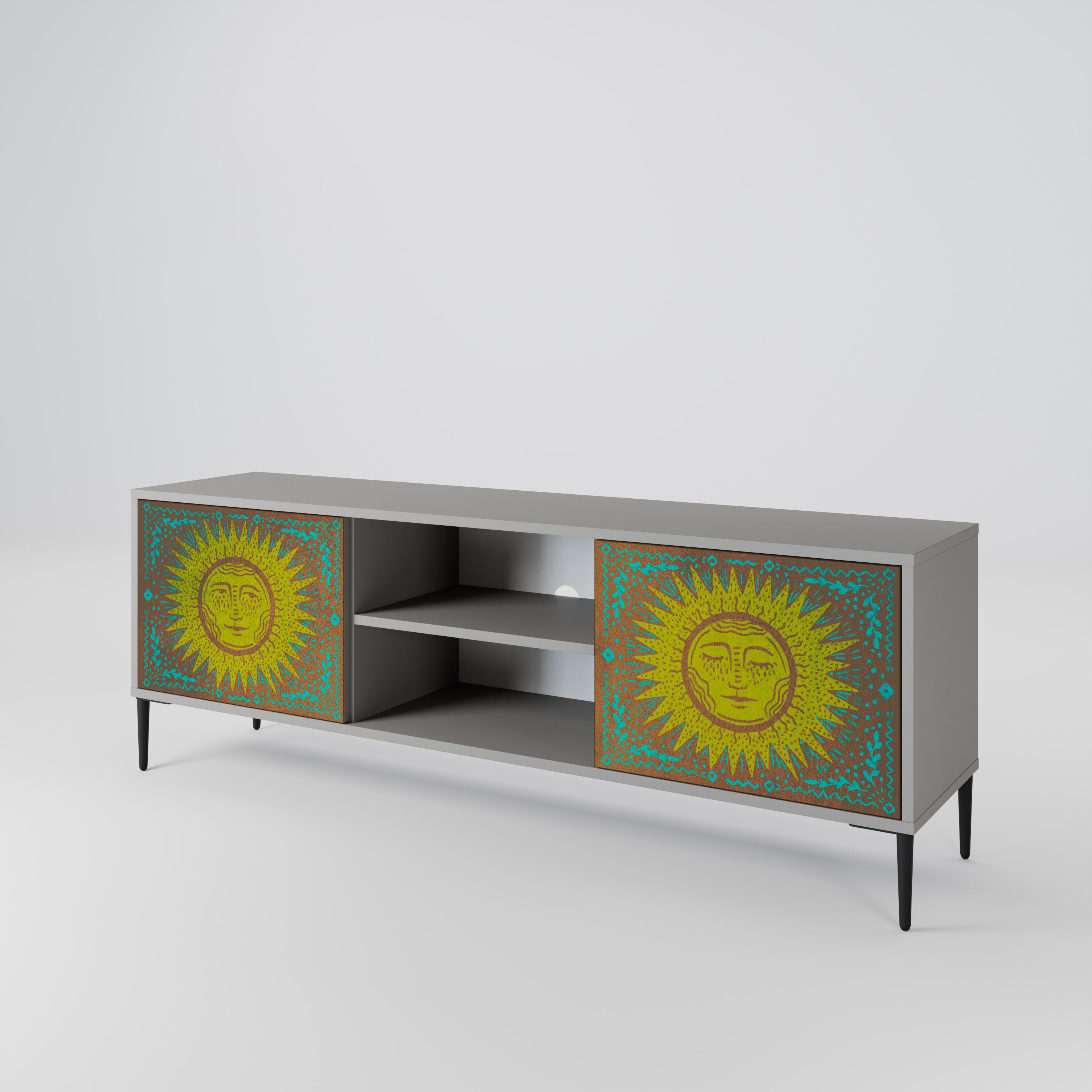 Mueble de TV de 2 puertas SUNSHINE EULOGY en acabado gris