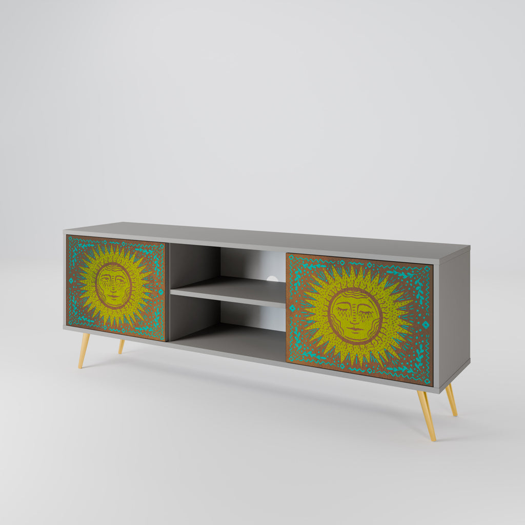 Mueble de TV de 2 puertas SUNSHINE EULOGY en acabado gris