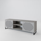 POLYGON ILLUSION 2-Door TV Stand in Grey Finish
